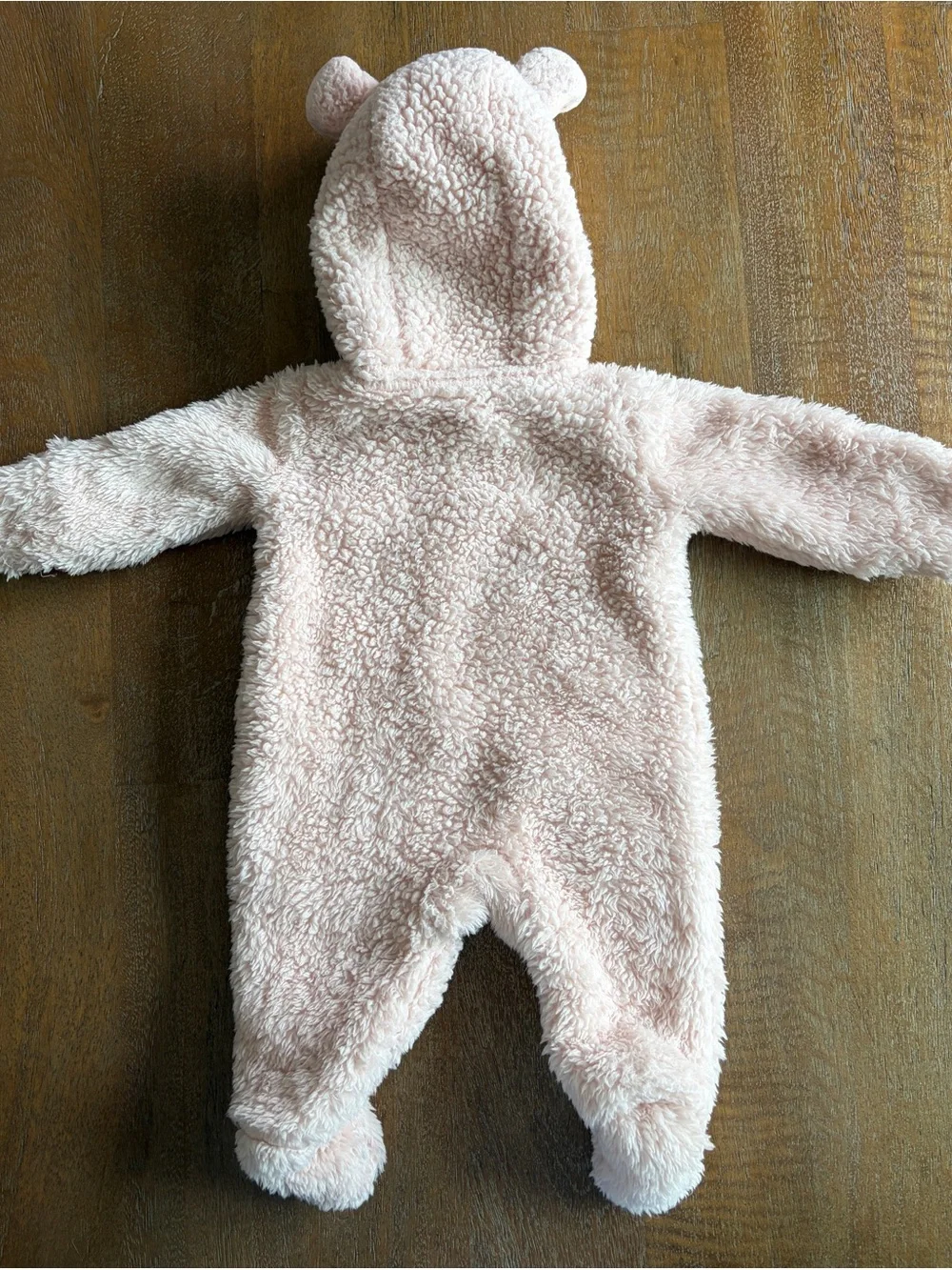 Carter's Plush Teddy Hooded Snowsuit in Light Pink